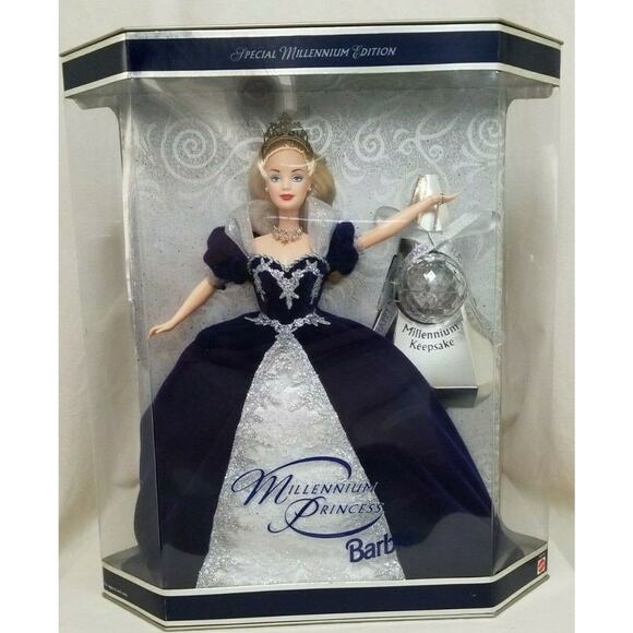 VTG Barbie Millennium Princess SPECIAL EDITION Doll 1999 24154 Blue Silver Shine - Picture 1 of 11